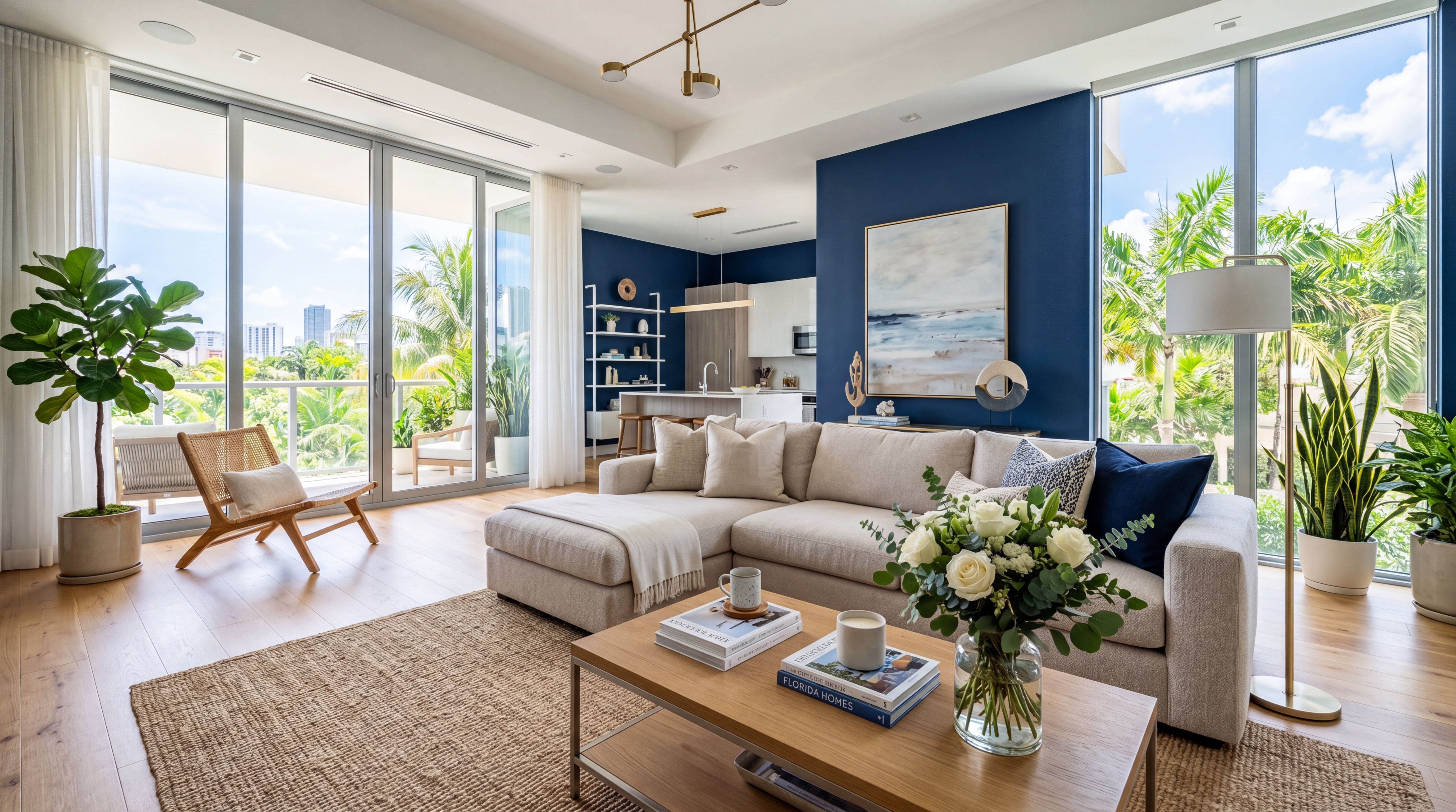 A living room post-cleanup — what your home should actually look like after construction.